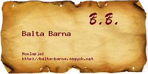 Balta Barna névjegykártya
